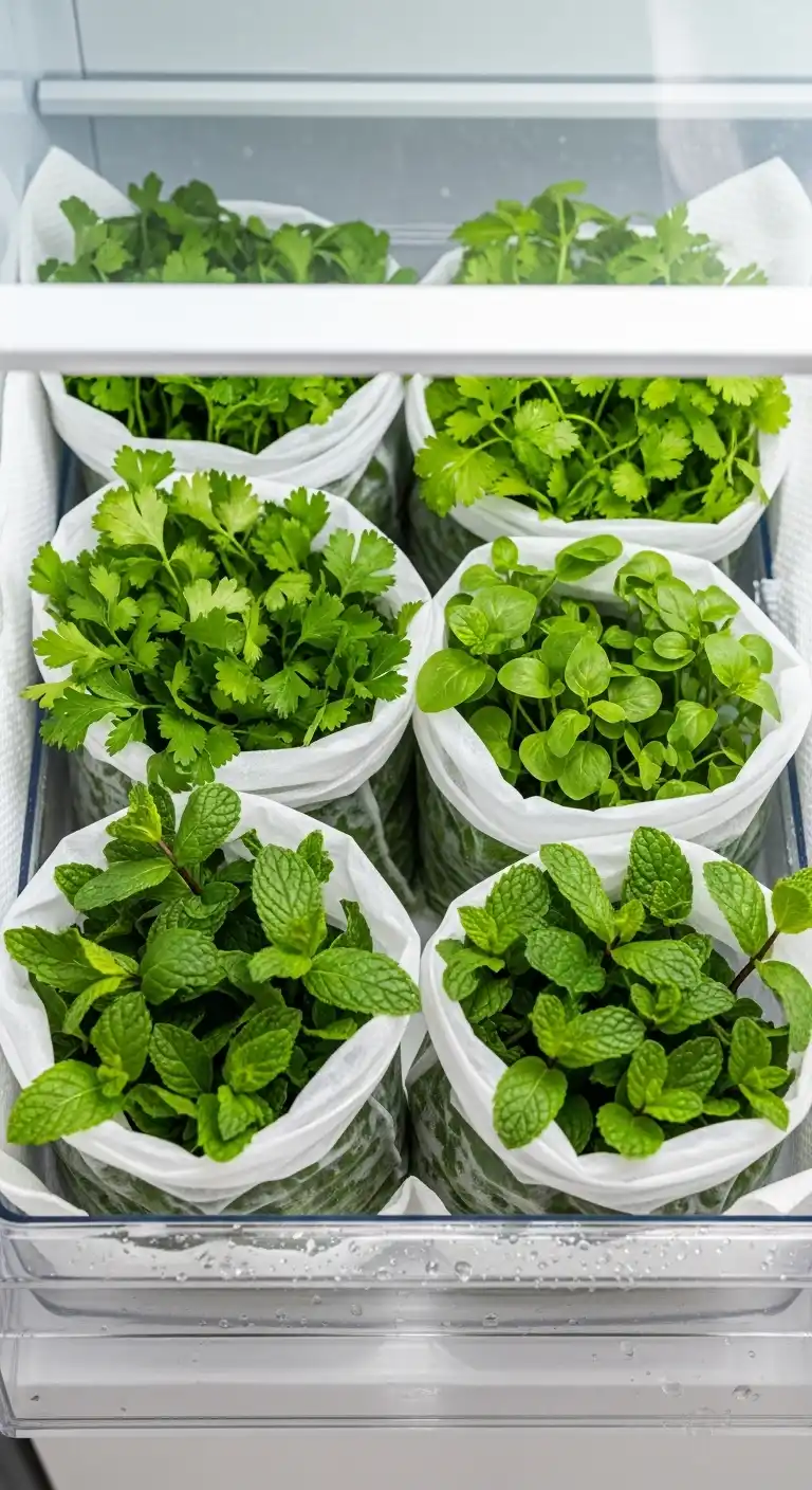 15. Create a Fresh Herb Drawer That Lasts Longer