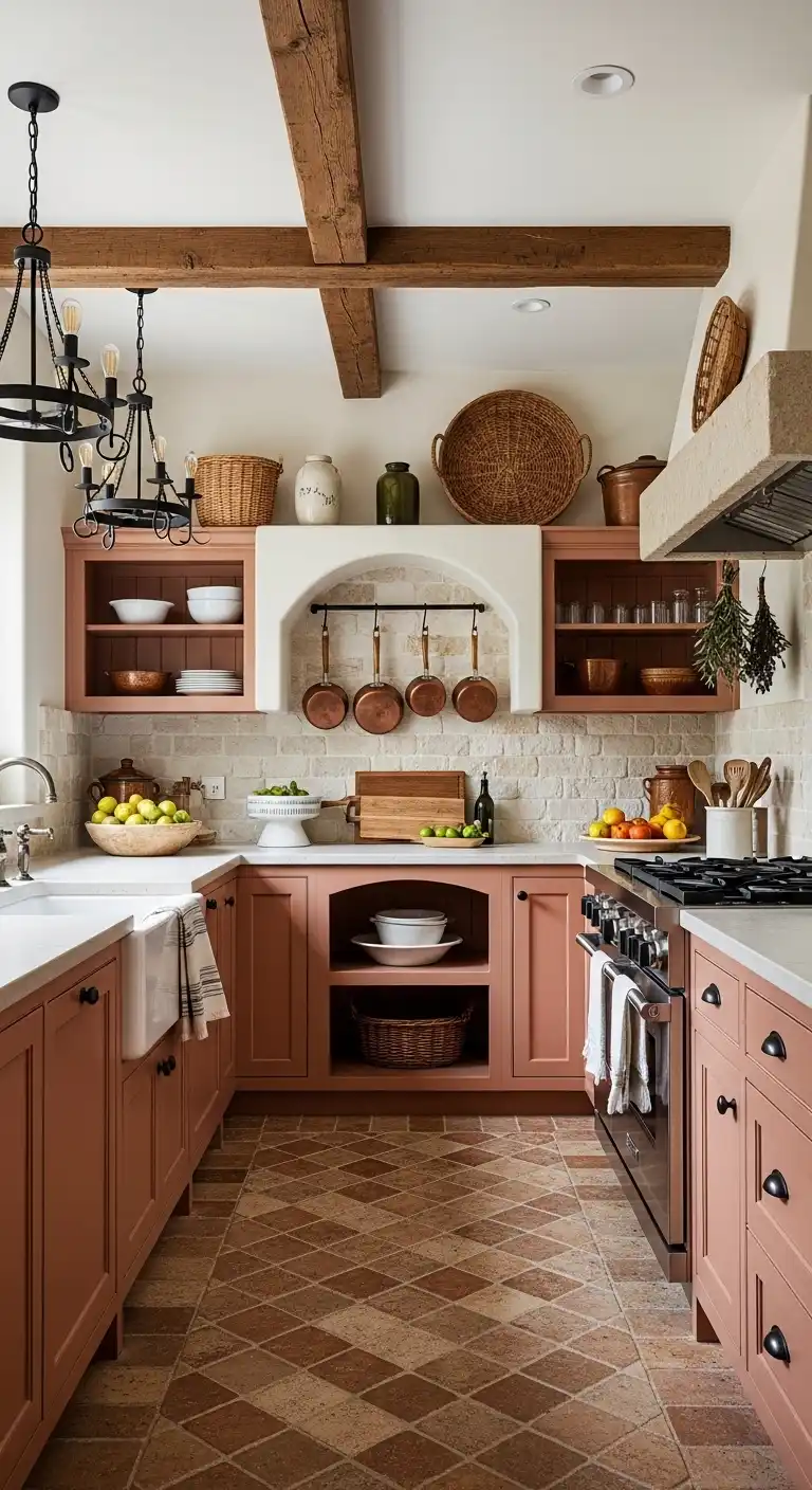 Terracotta Kitchen Ideas: 19 Stunning Ways to Use Earthy Tones 19 15. Tuscan Sunrise – Rustic Elegance with Stone & Terracotta