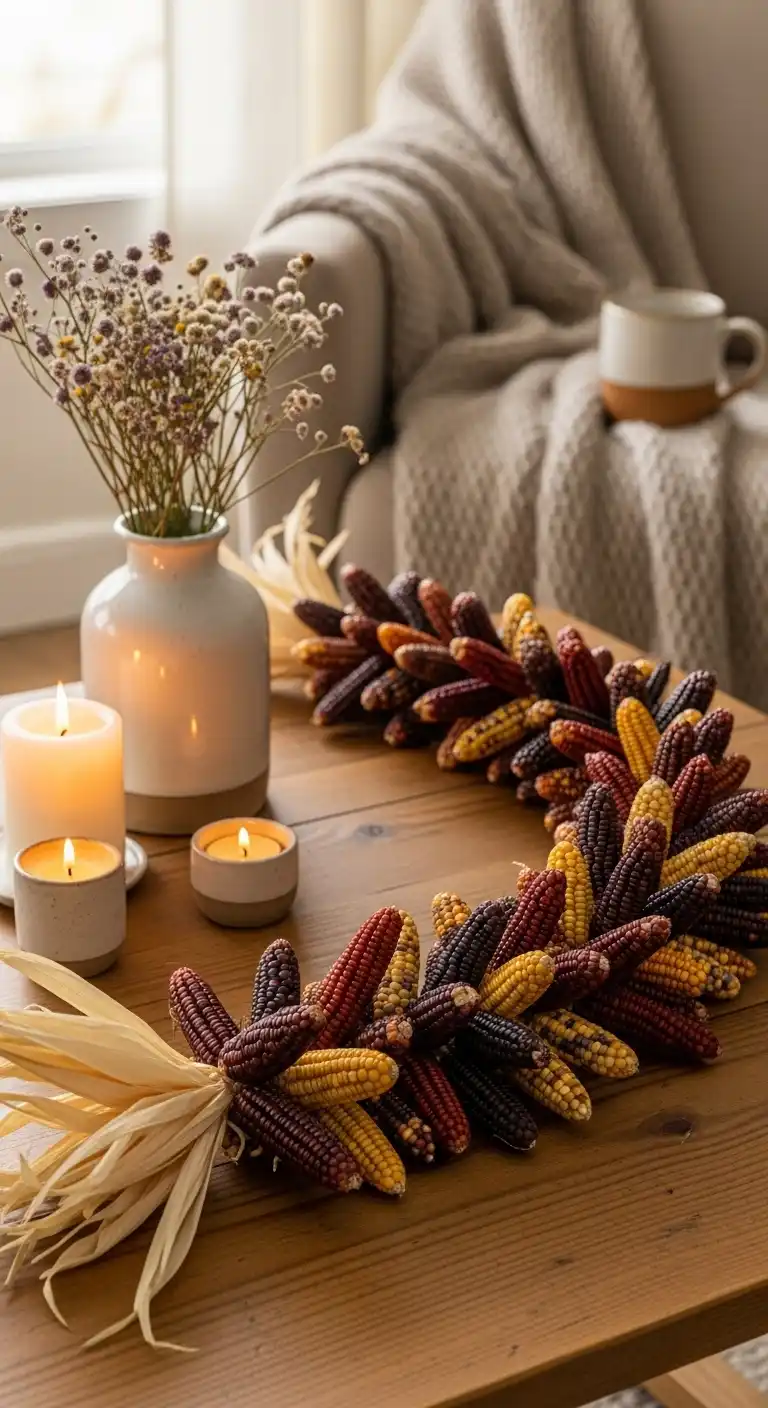 16) Indian Corn Garland Display