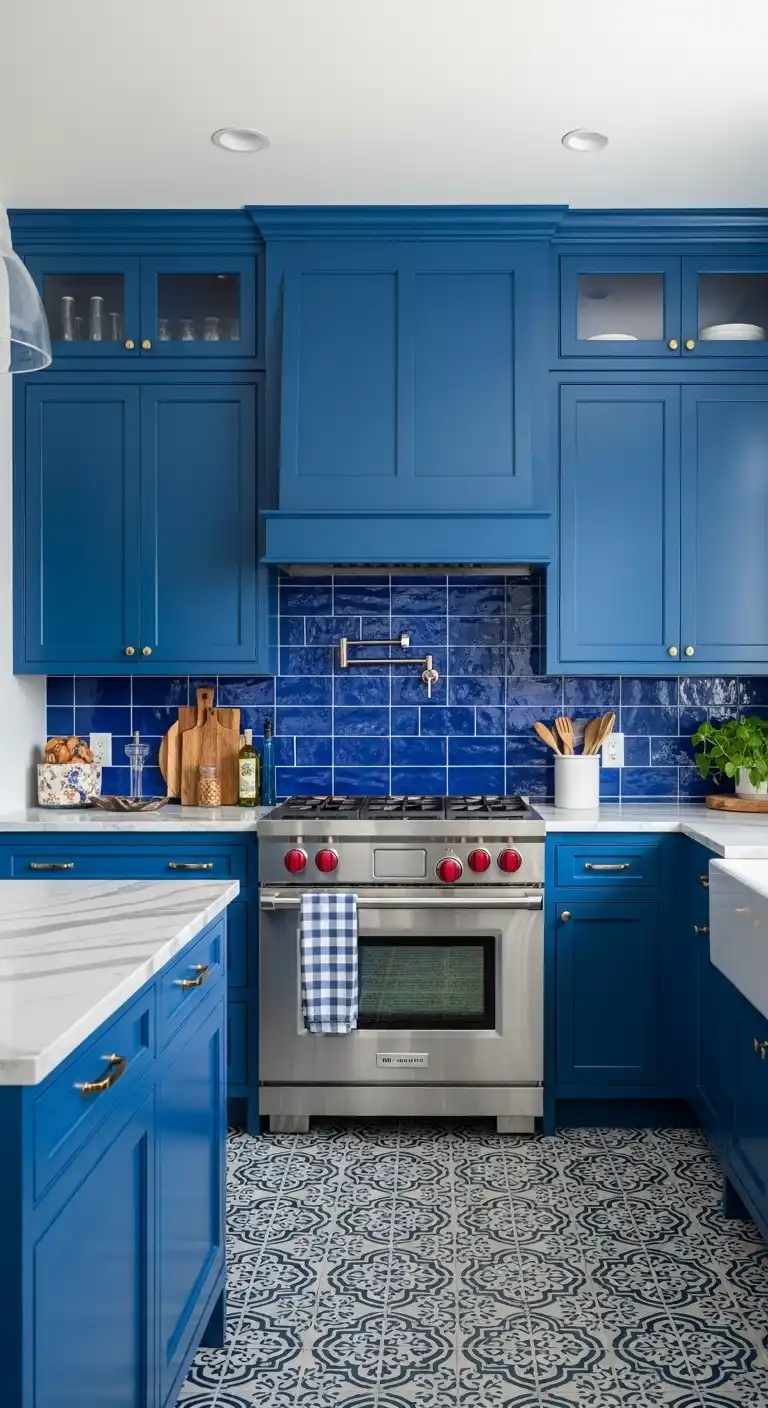 16. Bold Blue Kitchen Design Ideas
