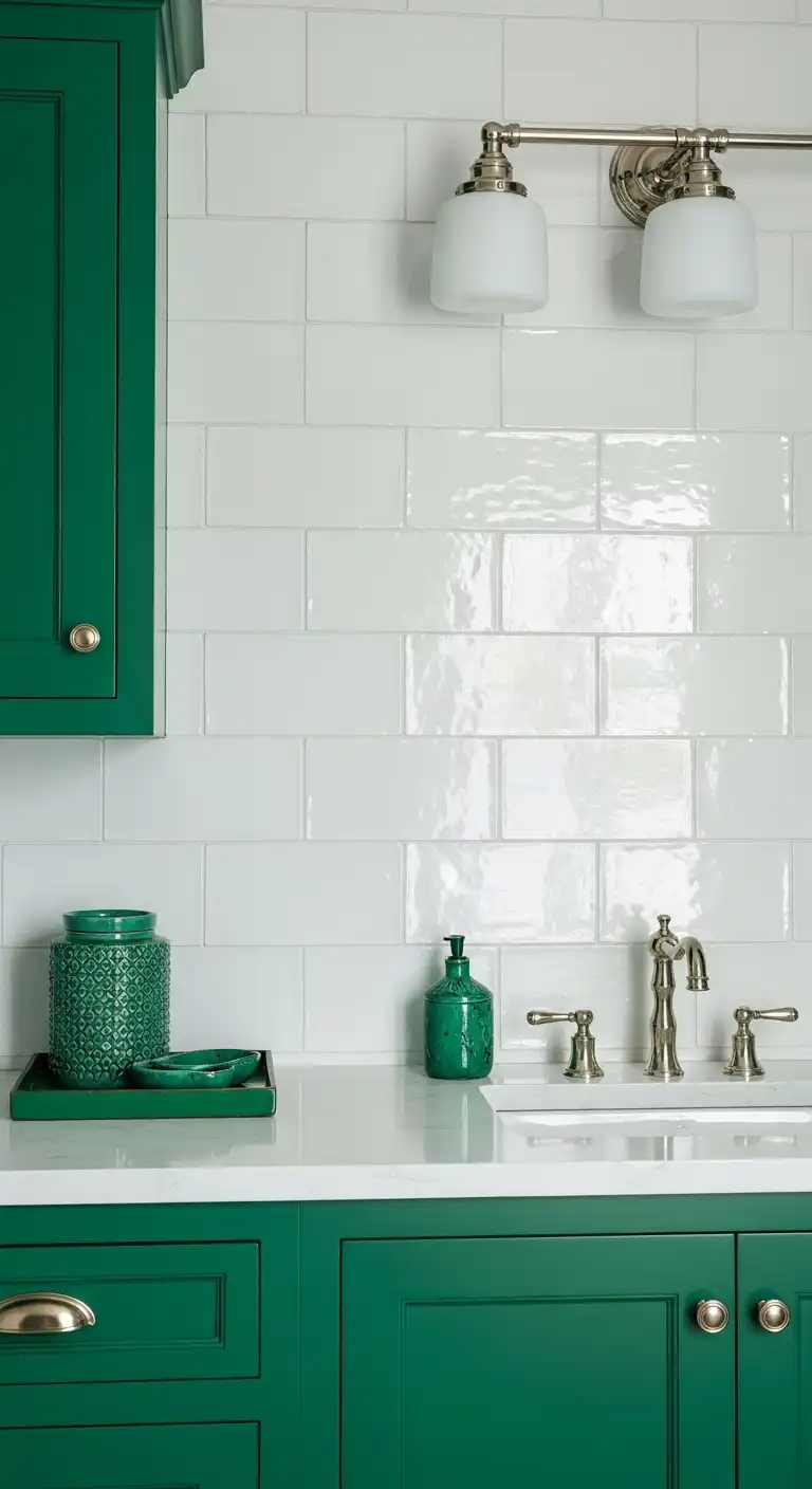 16. Jade Green Kitchen Cabinets