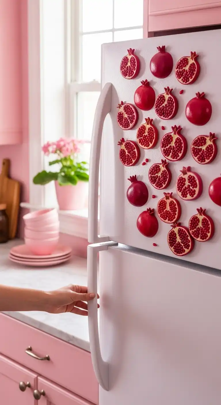 17. Pomegranate Pink Fridge Magnets