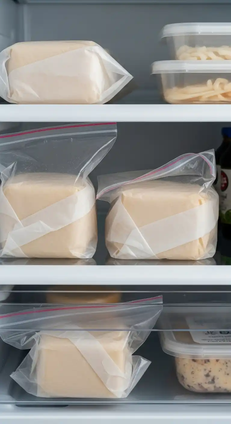 18) Store cheese in wax paper, then sealed bag