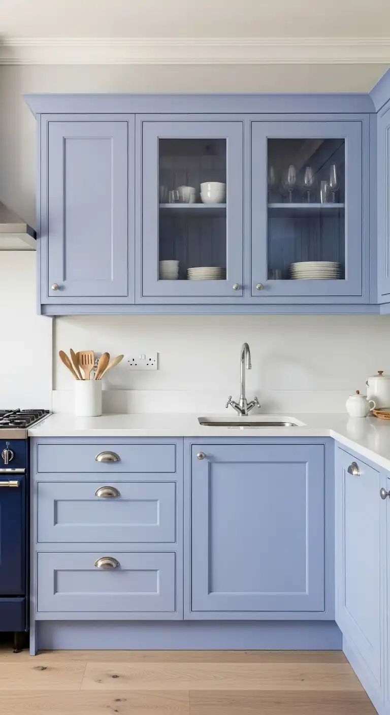 18. Chic Periwinkle Kitchen Cabinets