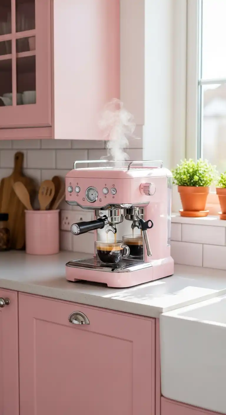 19. Pretty Pink Coffee Maker