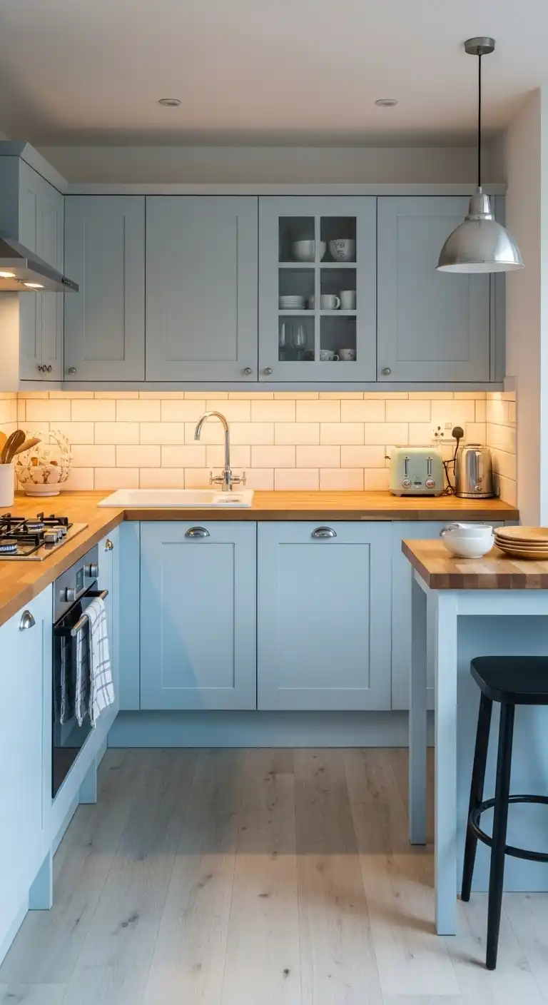 19. Soft Blue Kitchen Cabinets Trend
