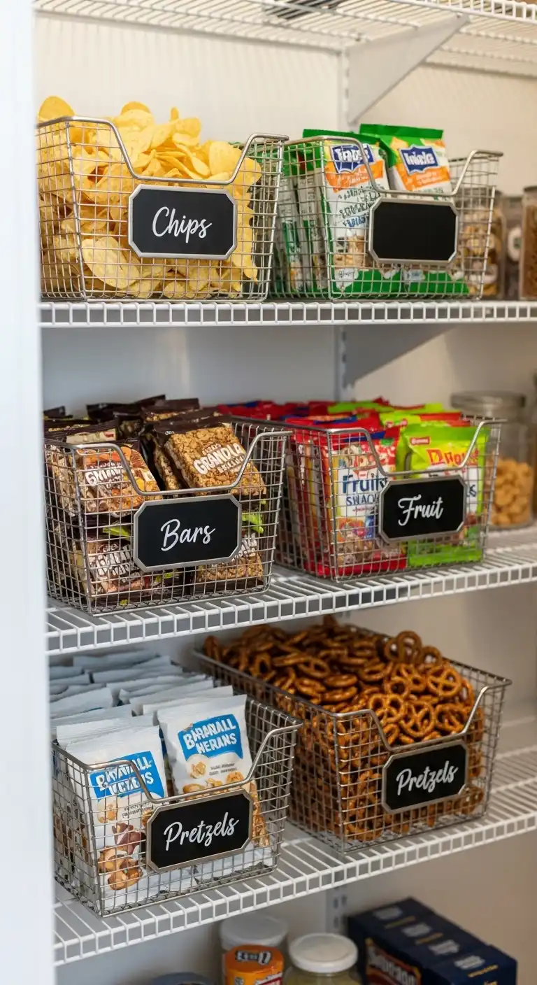 19. Wire Bins for Packaged Snacks