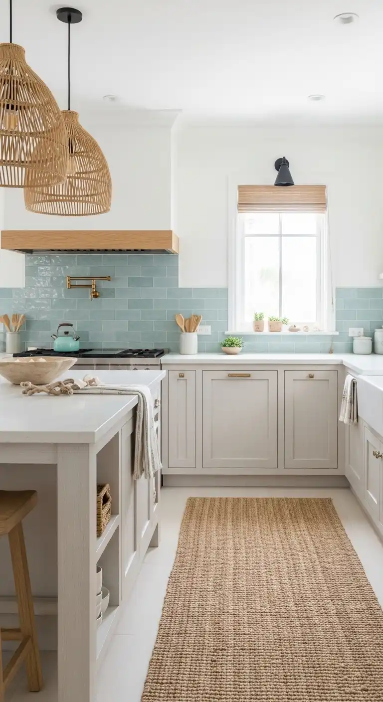 2. Coastal Boho Kitchen Design