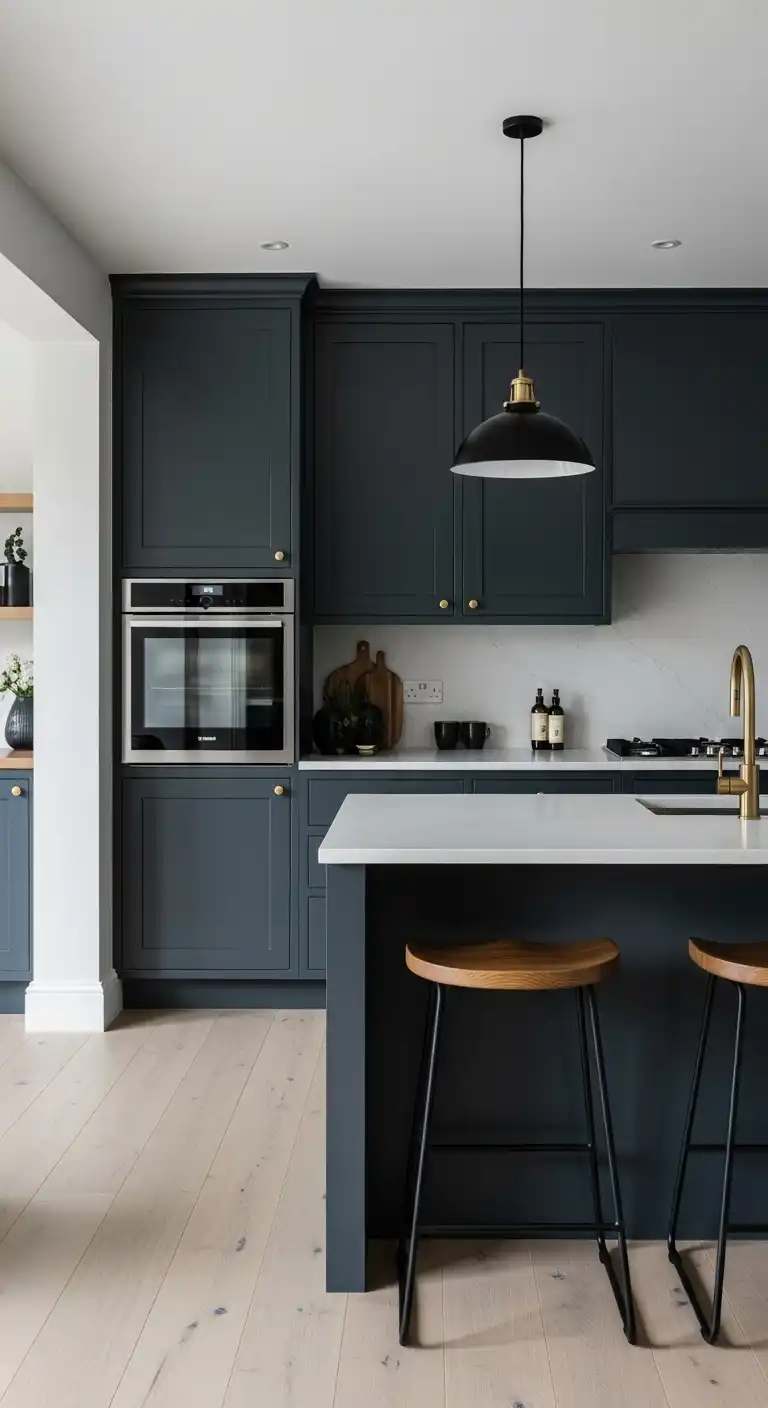 20. Smokey Blue Kitchen Cabinet Ideas