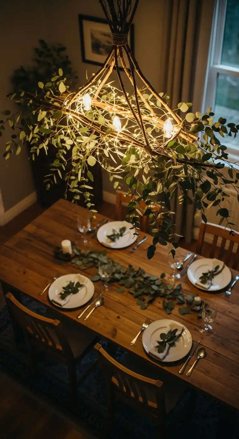 21) Suspended Greenery Chandelier