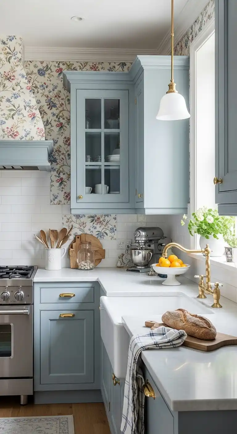 22. Elegant French Blue Cabinets