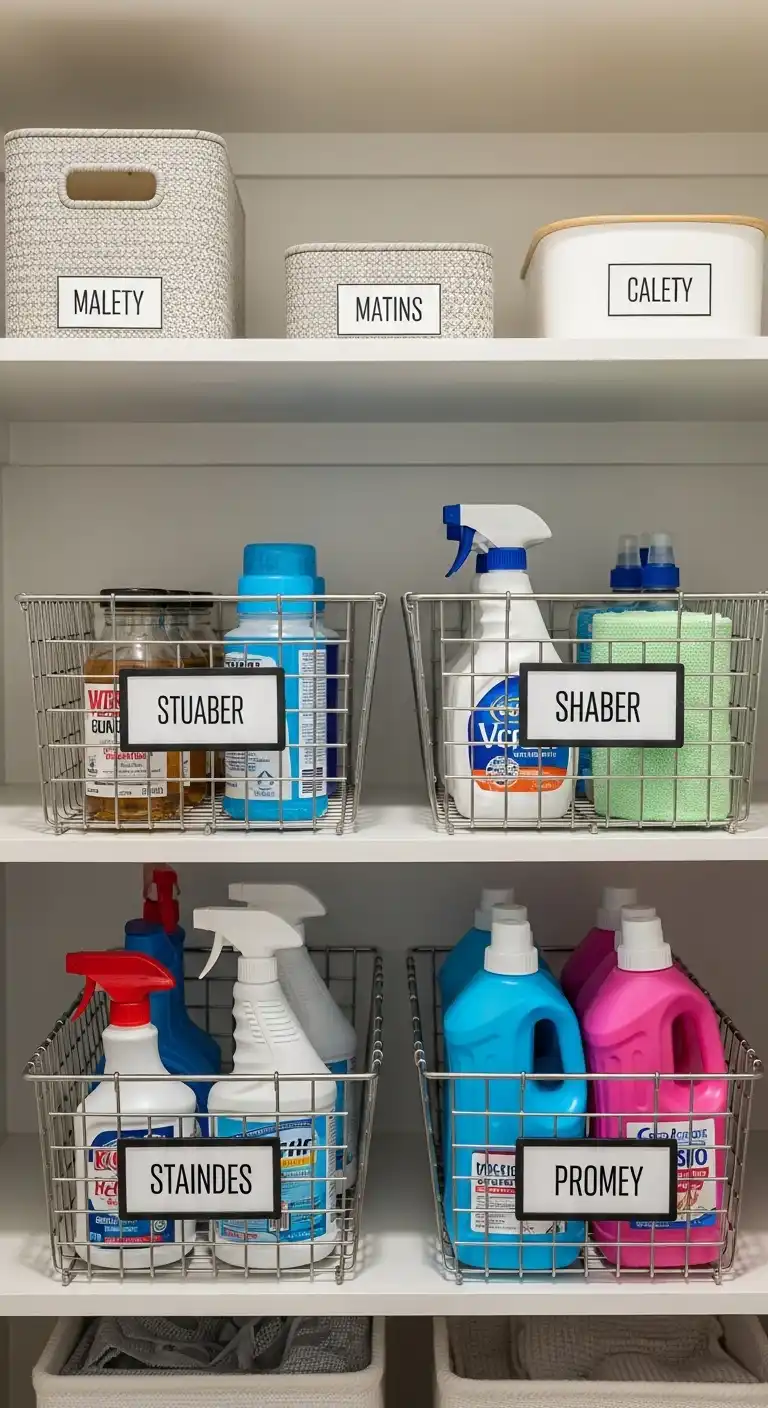 22. Wire Baskets for Cleaning Supplies