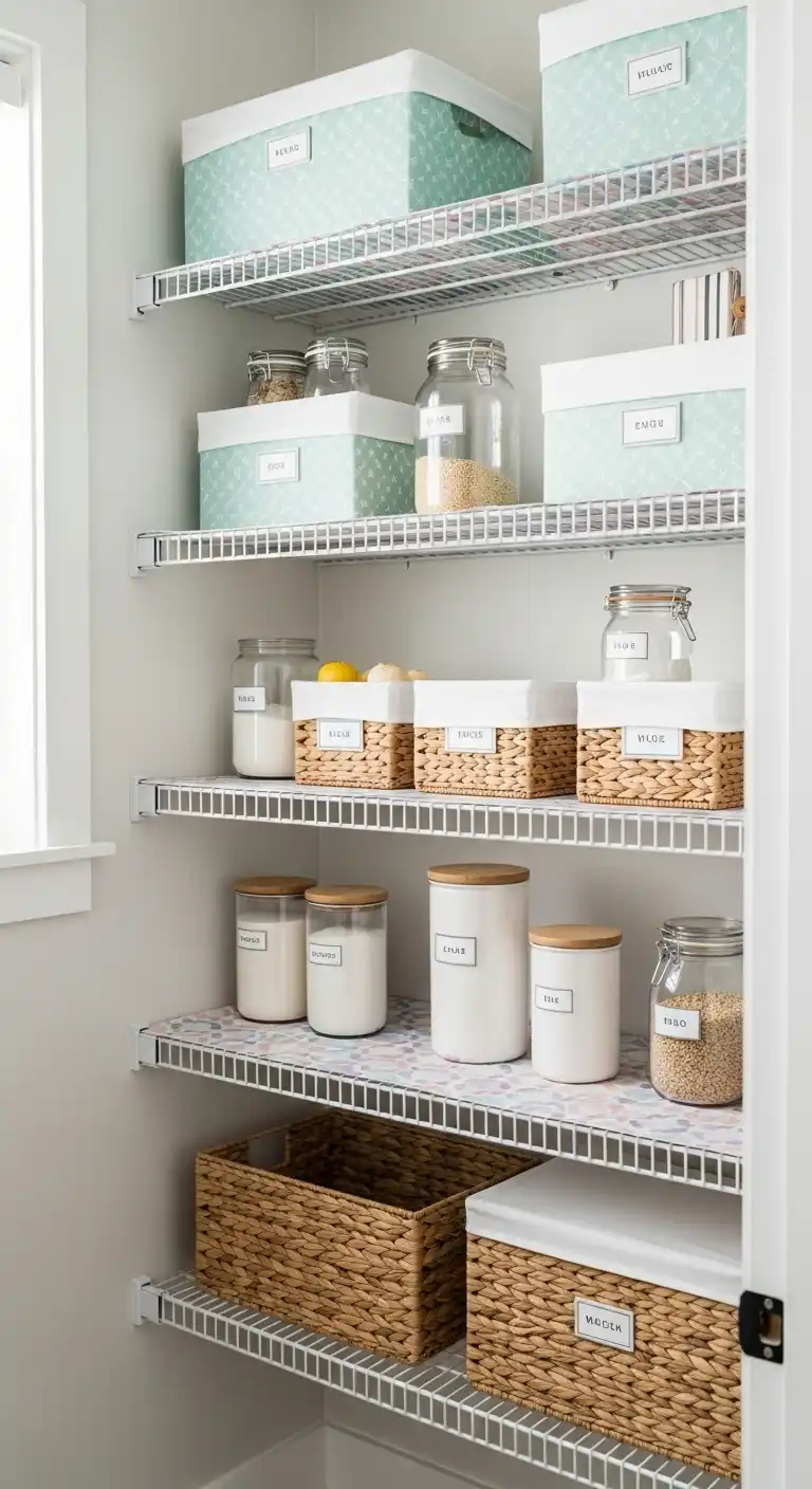 23. Wire Shelf Covers for Aesthetics