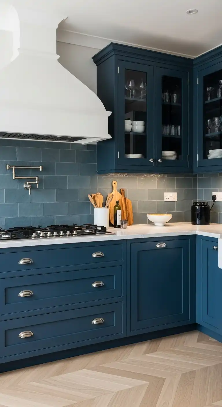 26. Chic Blue Kitchen Cabinets Trend