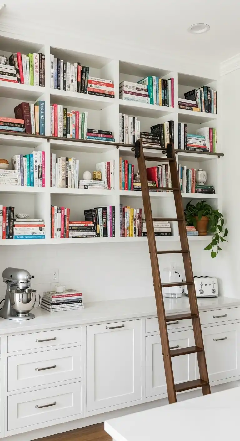 26. Cookbook Library Wall Kitchen