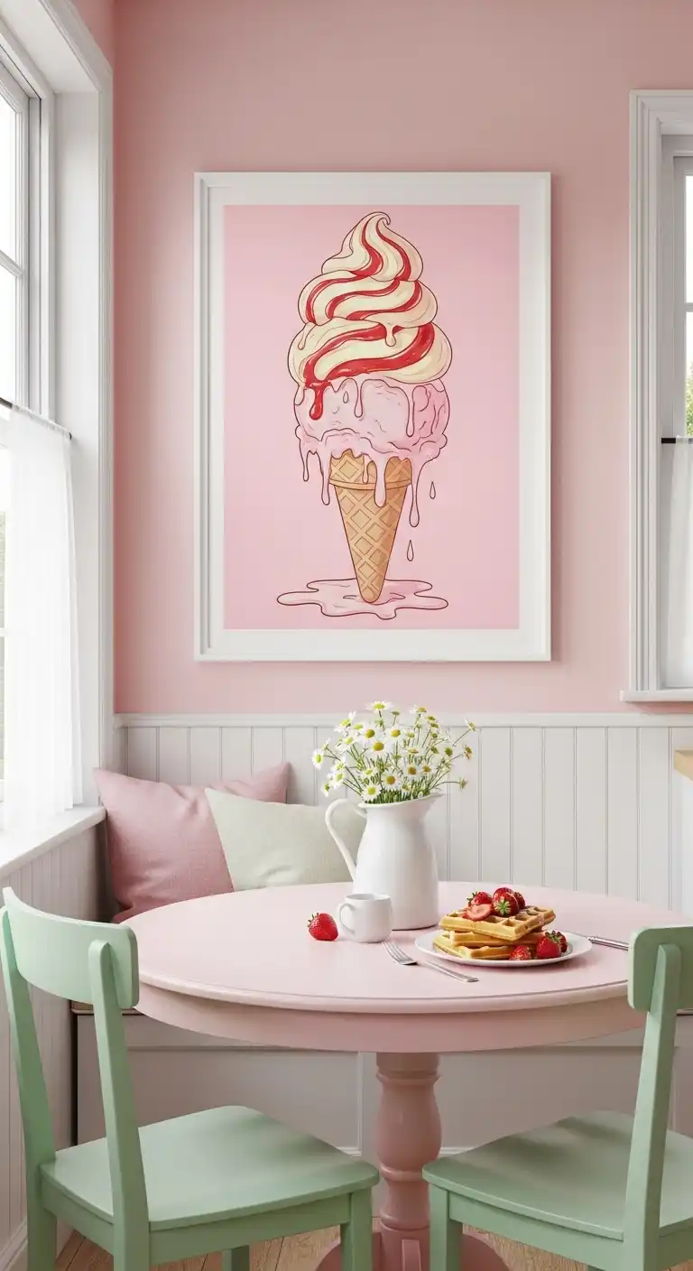 26. Strawberry Ice Cream Wall Art