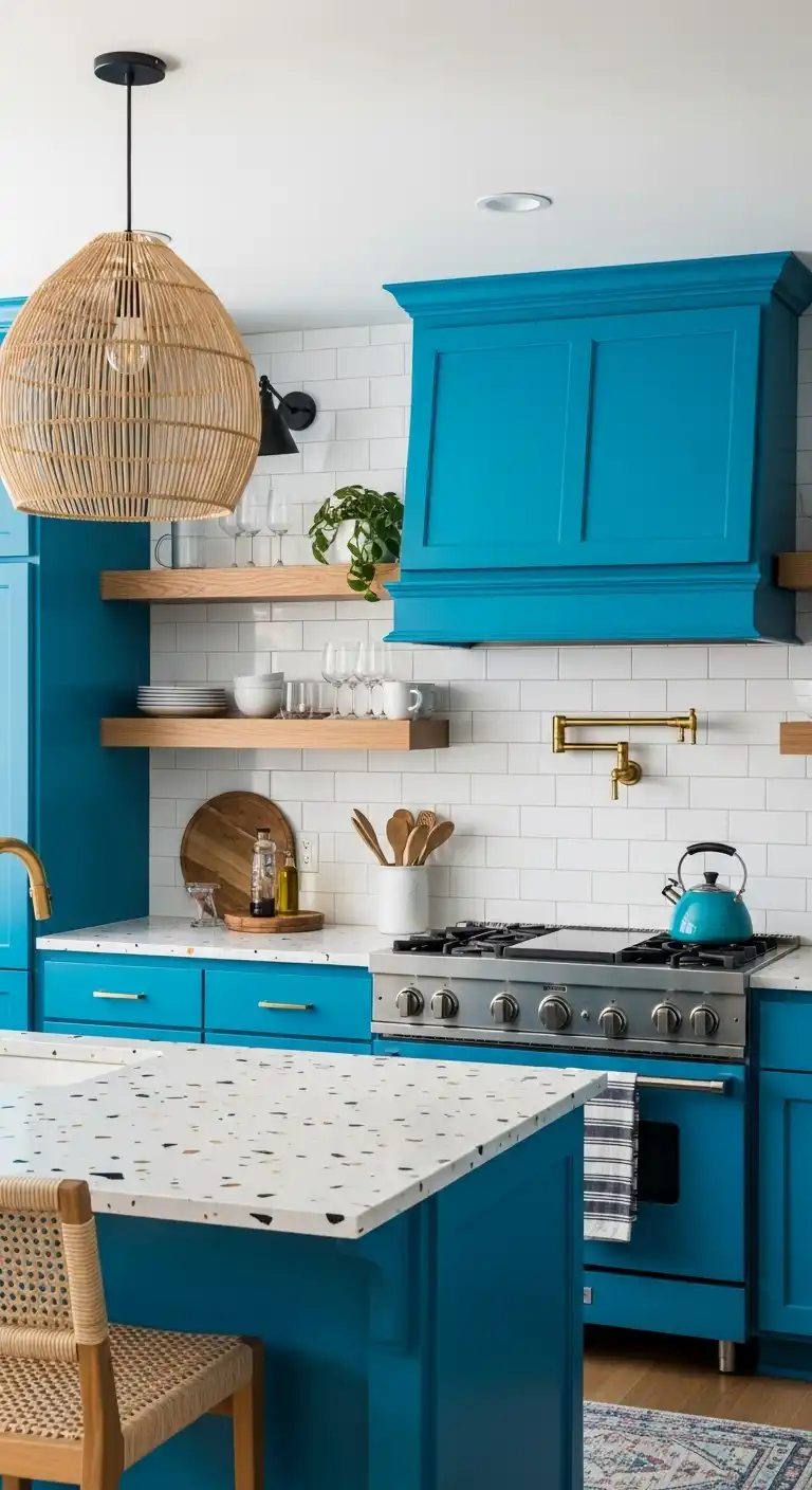 27. Lagoon Blue Kitchen Cabinets