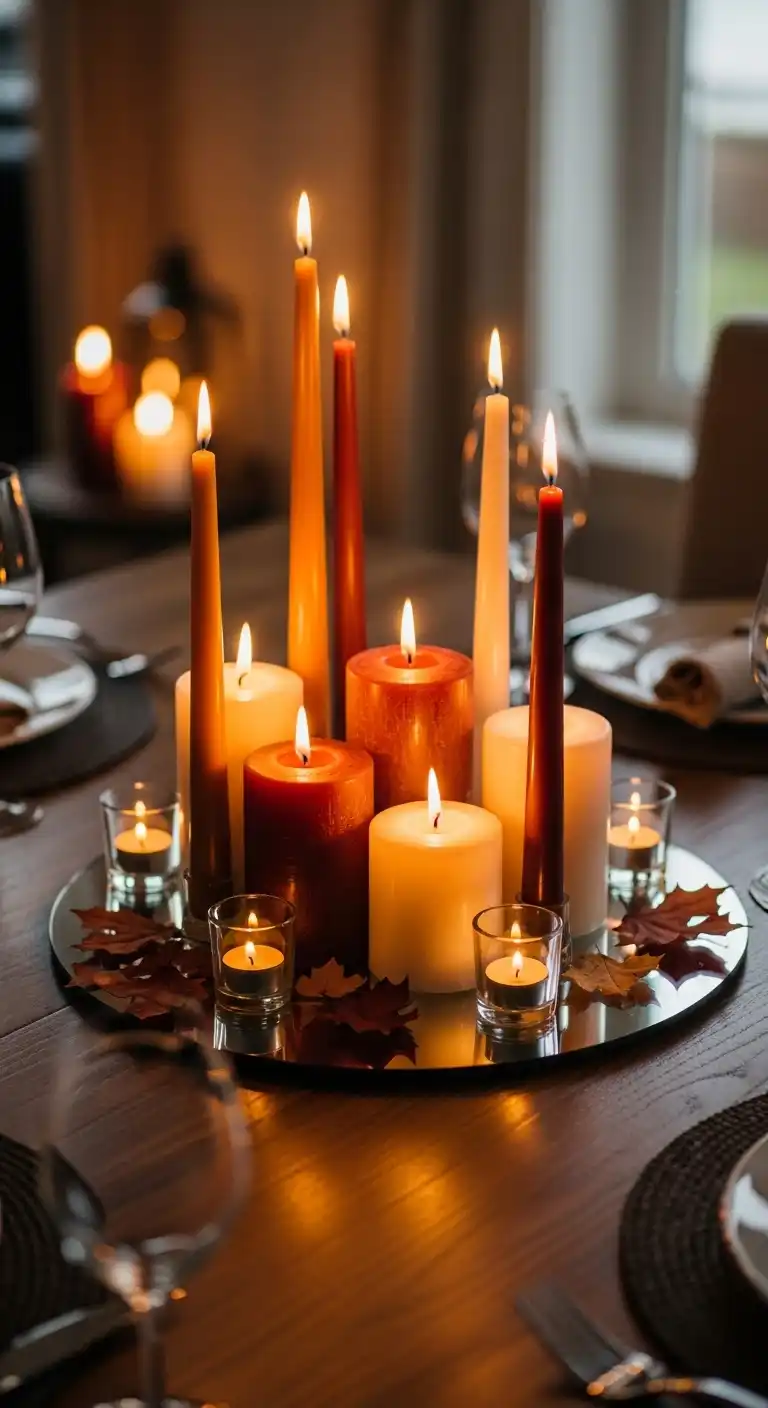 3) Layered Candles Arrangement