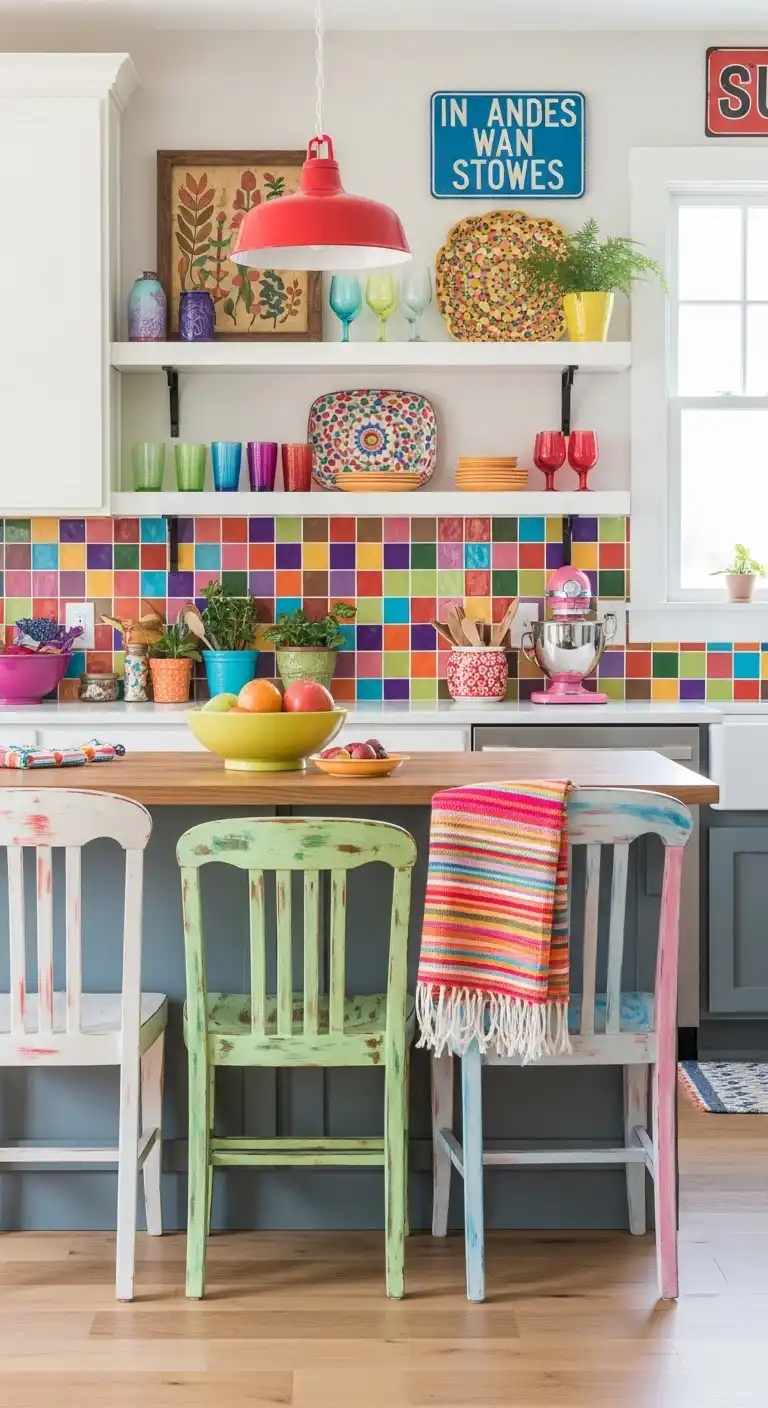 3. Rainbow Boho Kitchen Charm