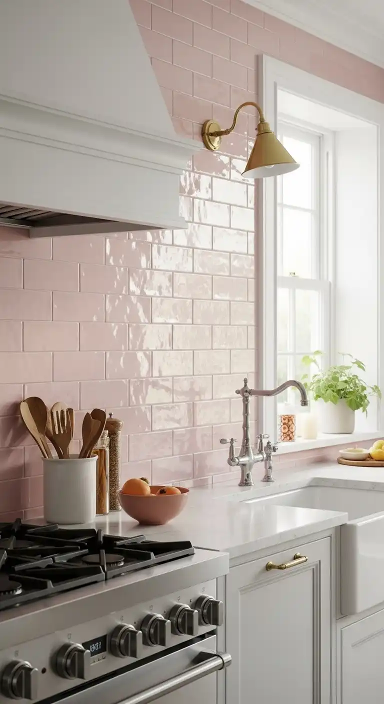 3. Subway Tiles in Pastel Pink