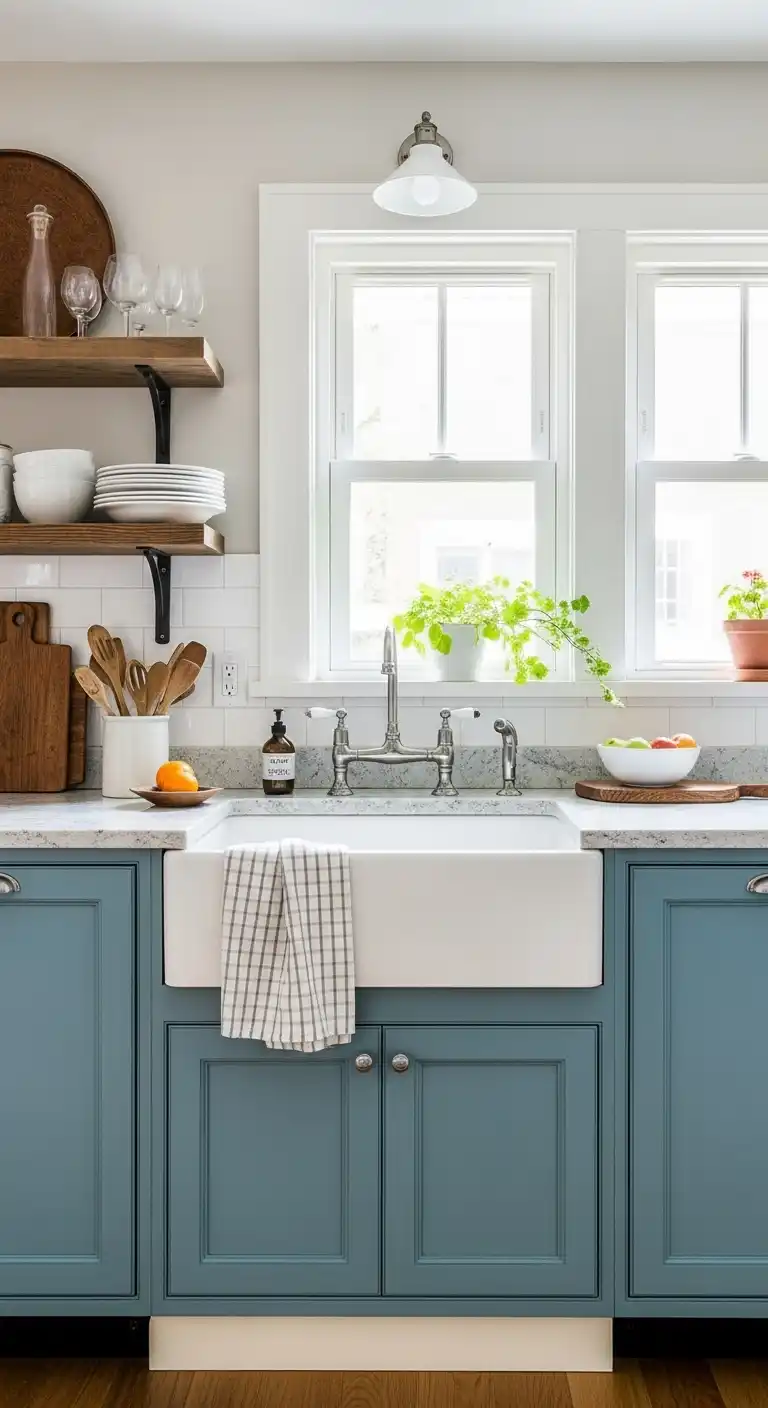 3. Vintage Blue Cabinet Design