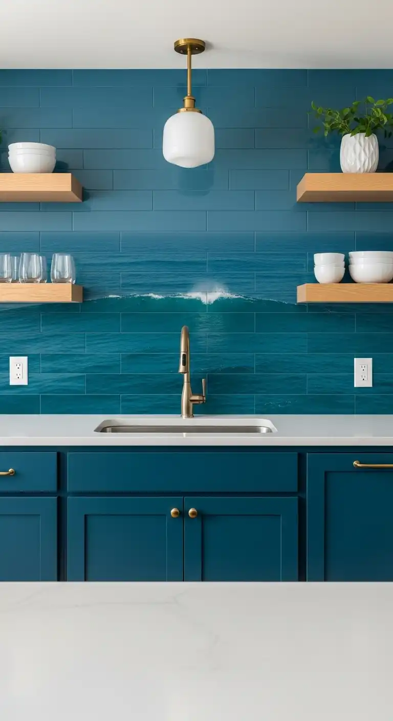 33. Ocean Blue Kitchen Cabinets
