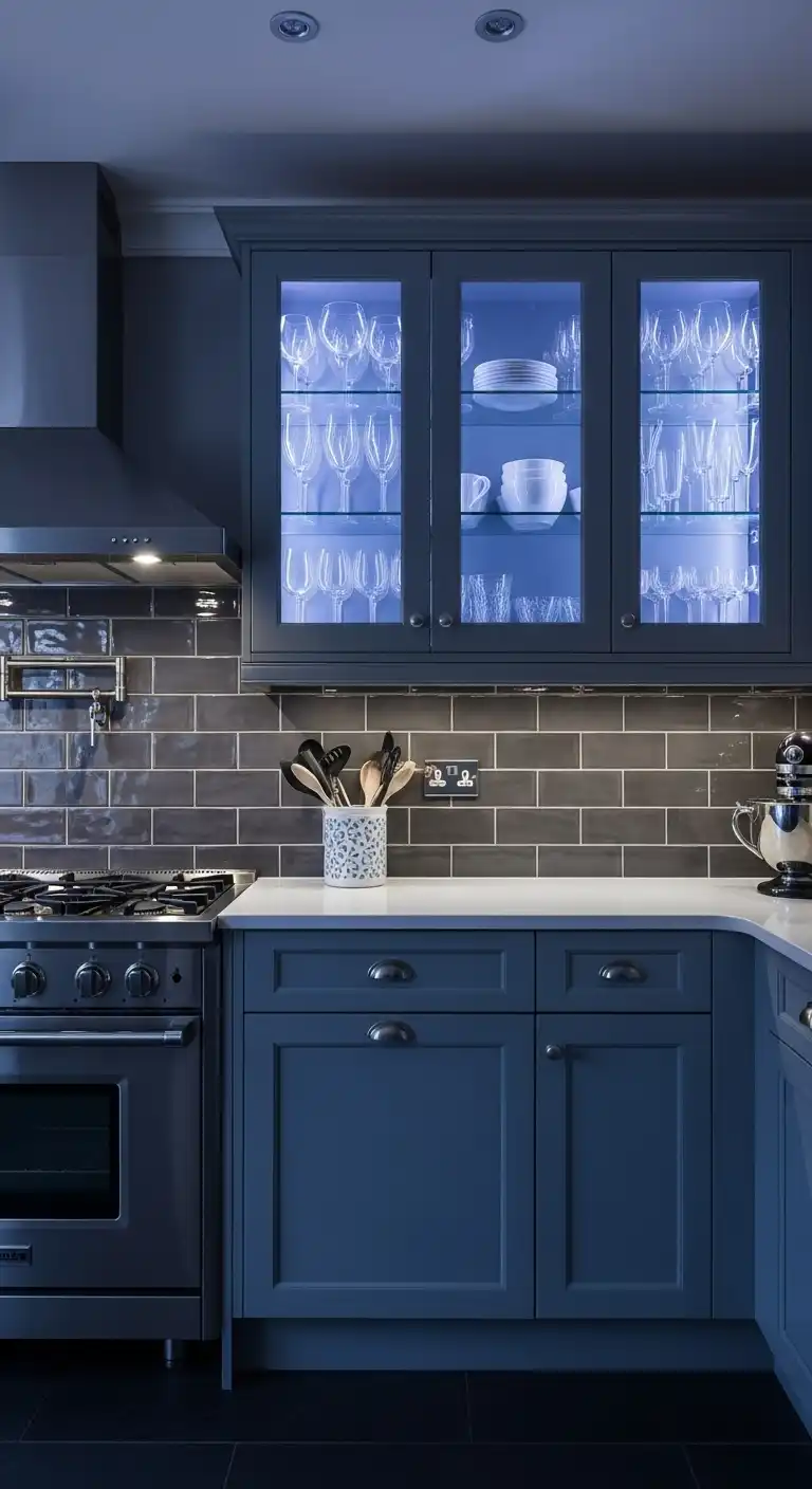 34. Luminous Twilight Blue Cabinets