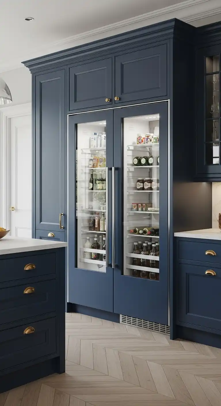 38. Blue Kitchen with Fridge