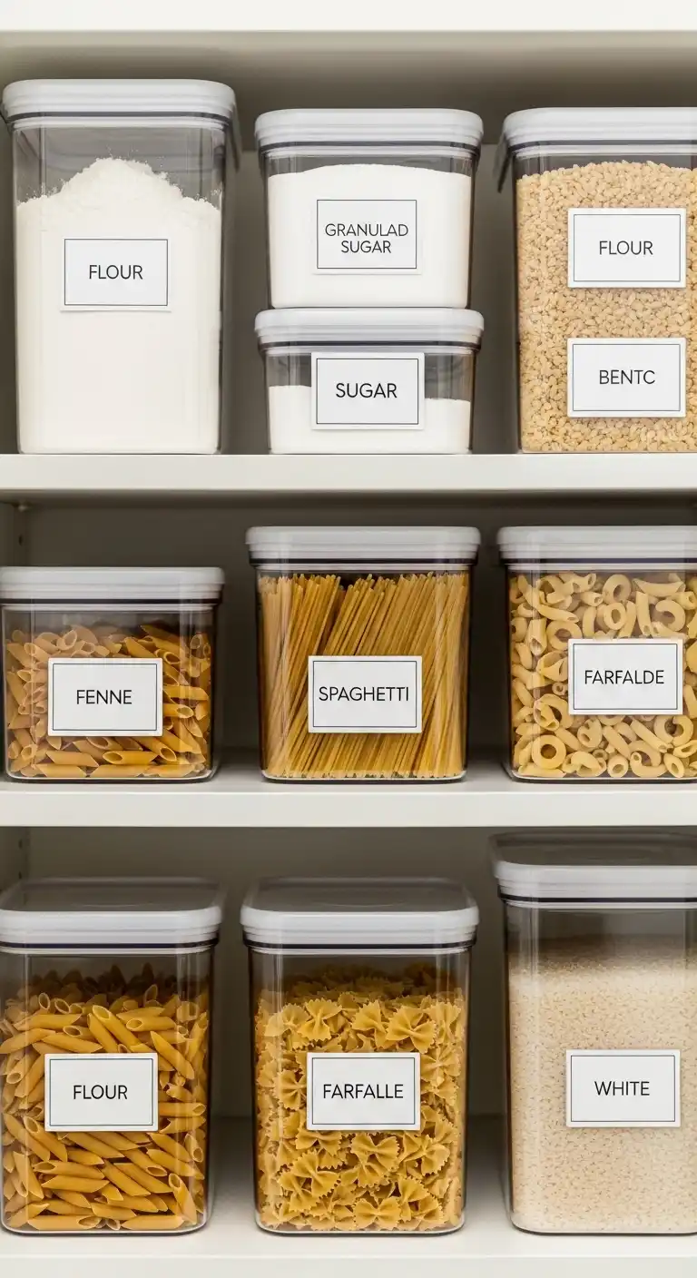 4. Store Dry Goods in Matching Airtight Containers