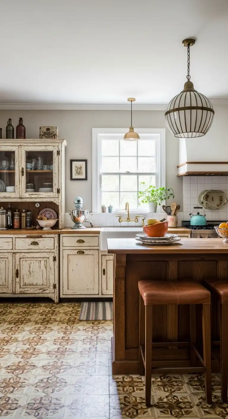 4. Vintage Boho Kitchen Makeover