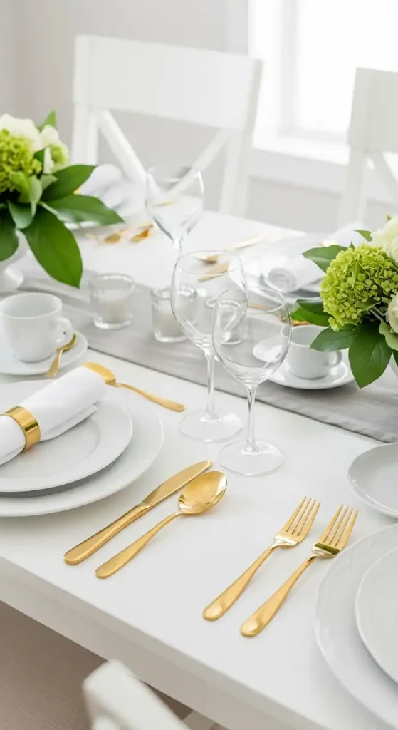 5) Incorporate gold flatware for a touch of luxury