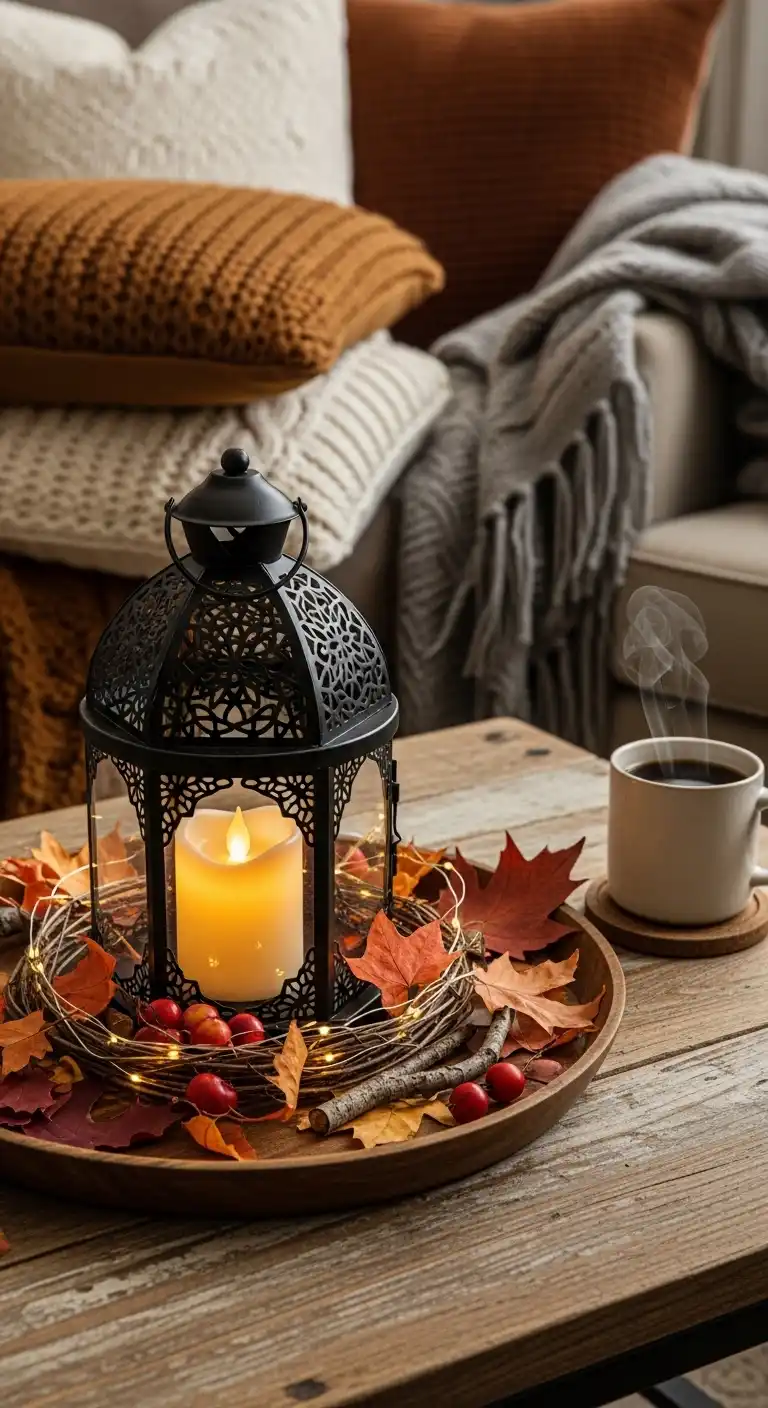 6) Lantern Glow with Fall Foliage