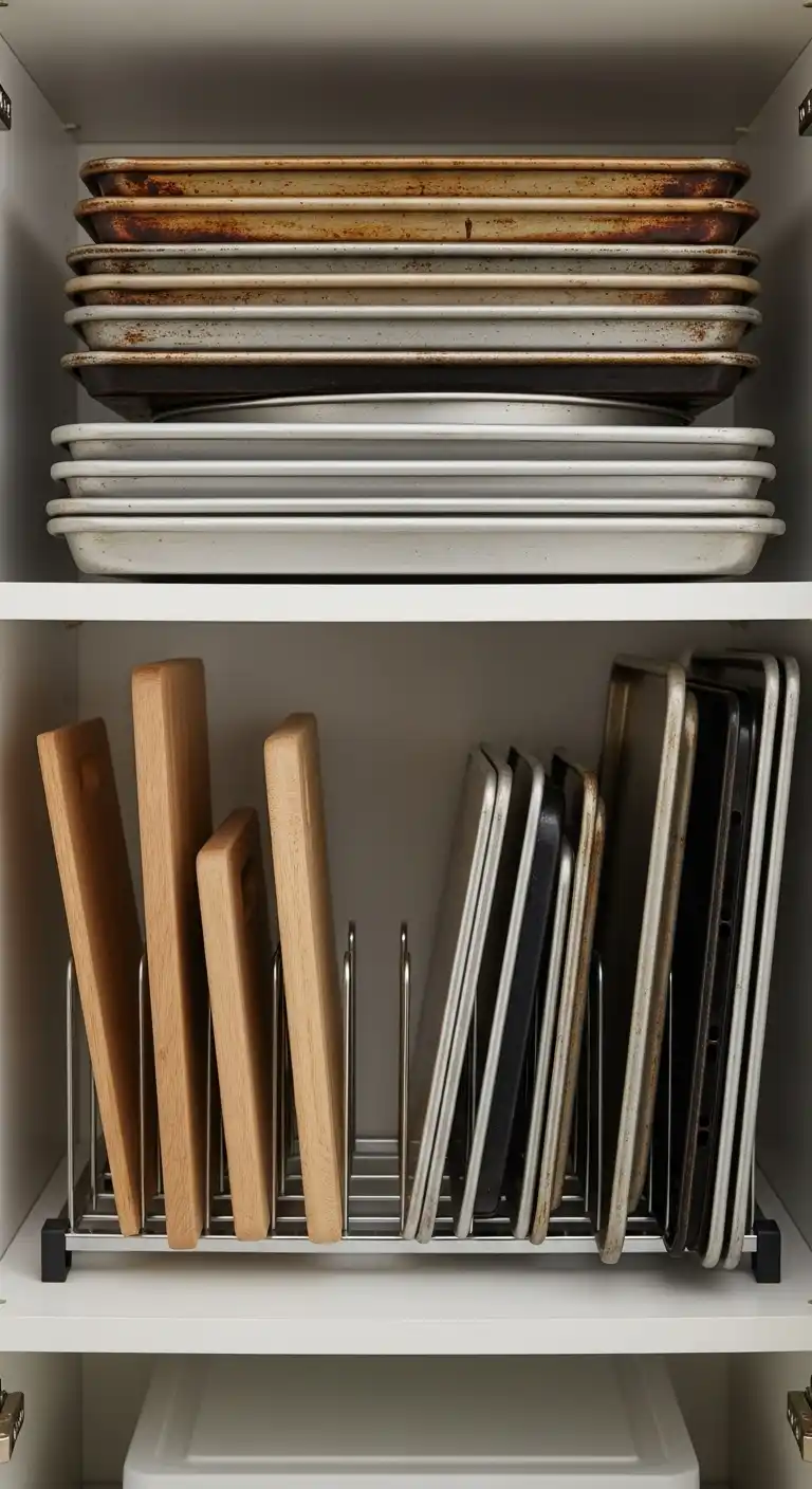 6) Store Baking Sheets and Cutting Boards Vertically