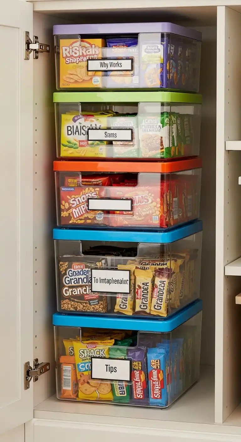 6. Stackable Bins for Snacks