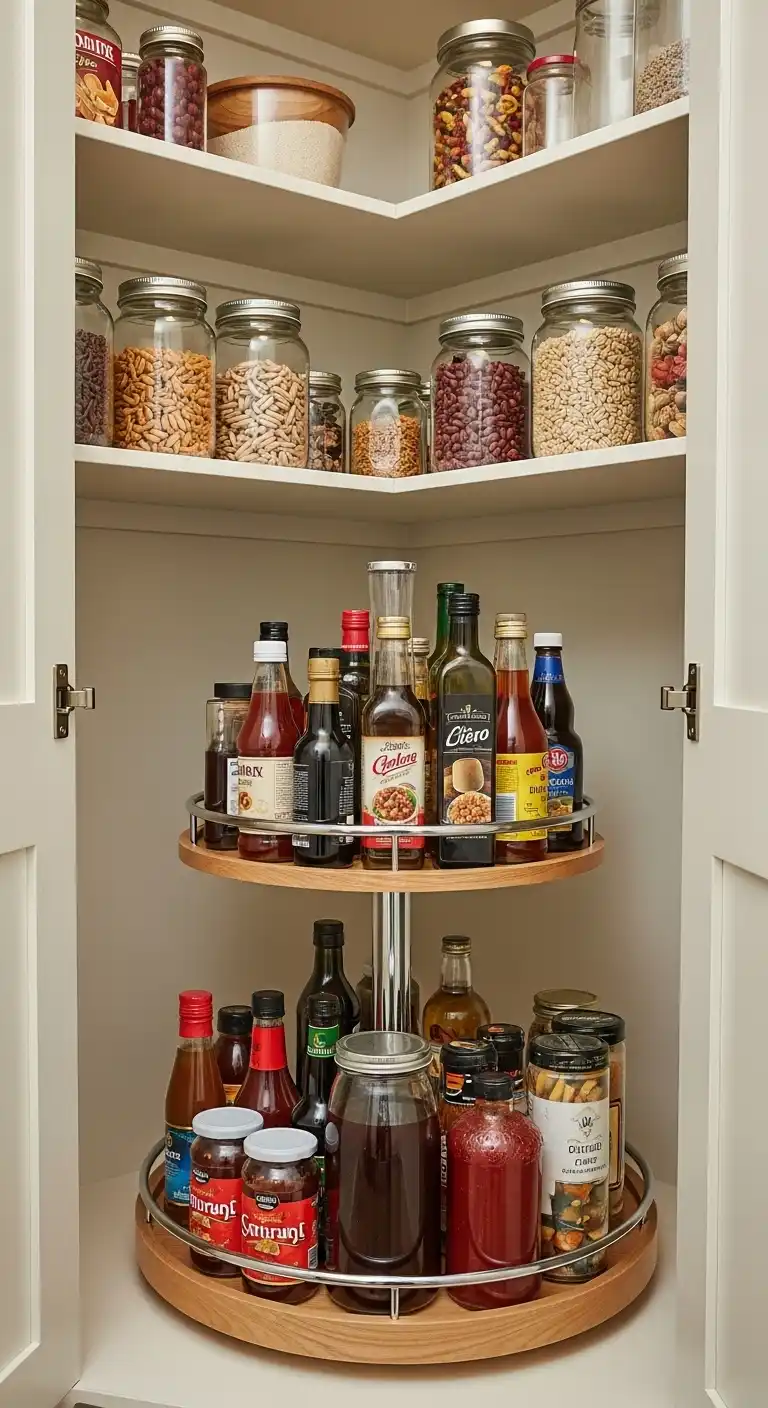 6. Use a Lazy Susan for Hard-to-Reach Corners