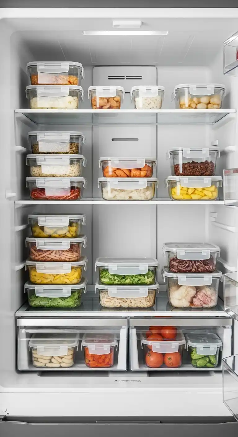 7) Arrange leftovers in uniform containers