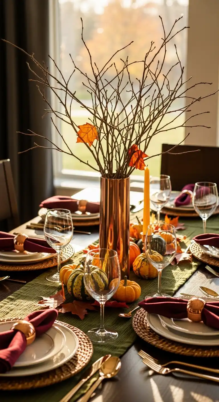 7) Metallic Accents with Gold and Copper