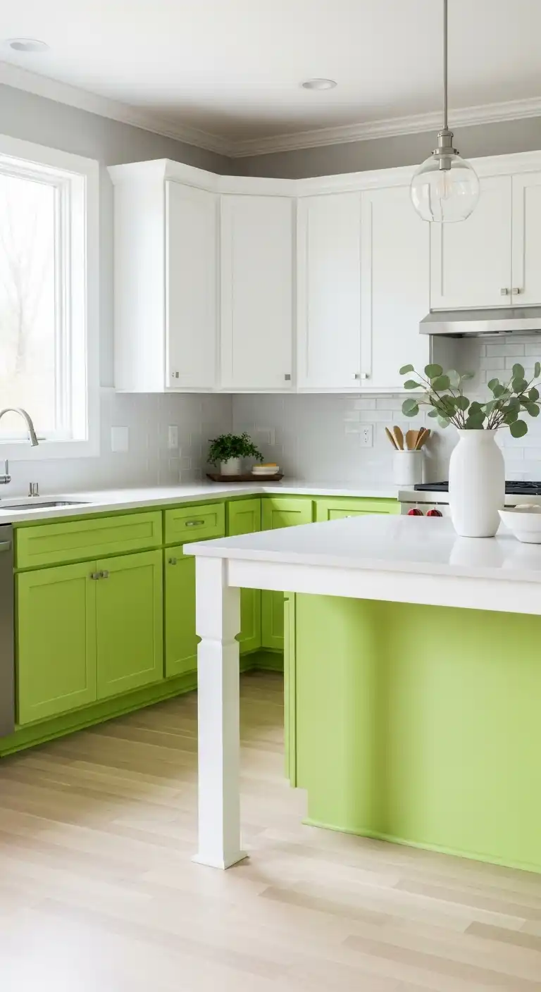 7. Fresh Green Kitchen Cabinets