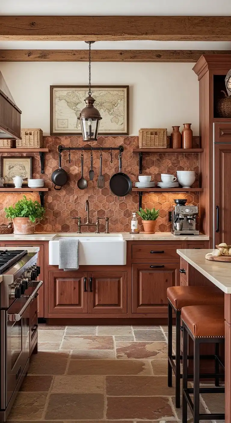 Terracotta Kitchen Ideas: 19 Stunning Ways to Use Earthy Tones 11 7. Rustic Industrial Terracotta Forge