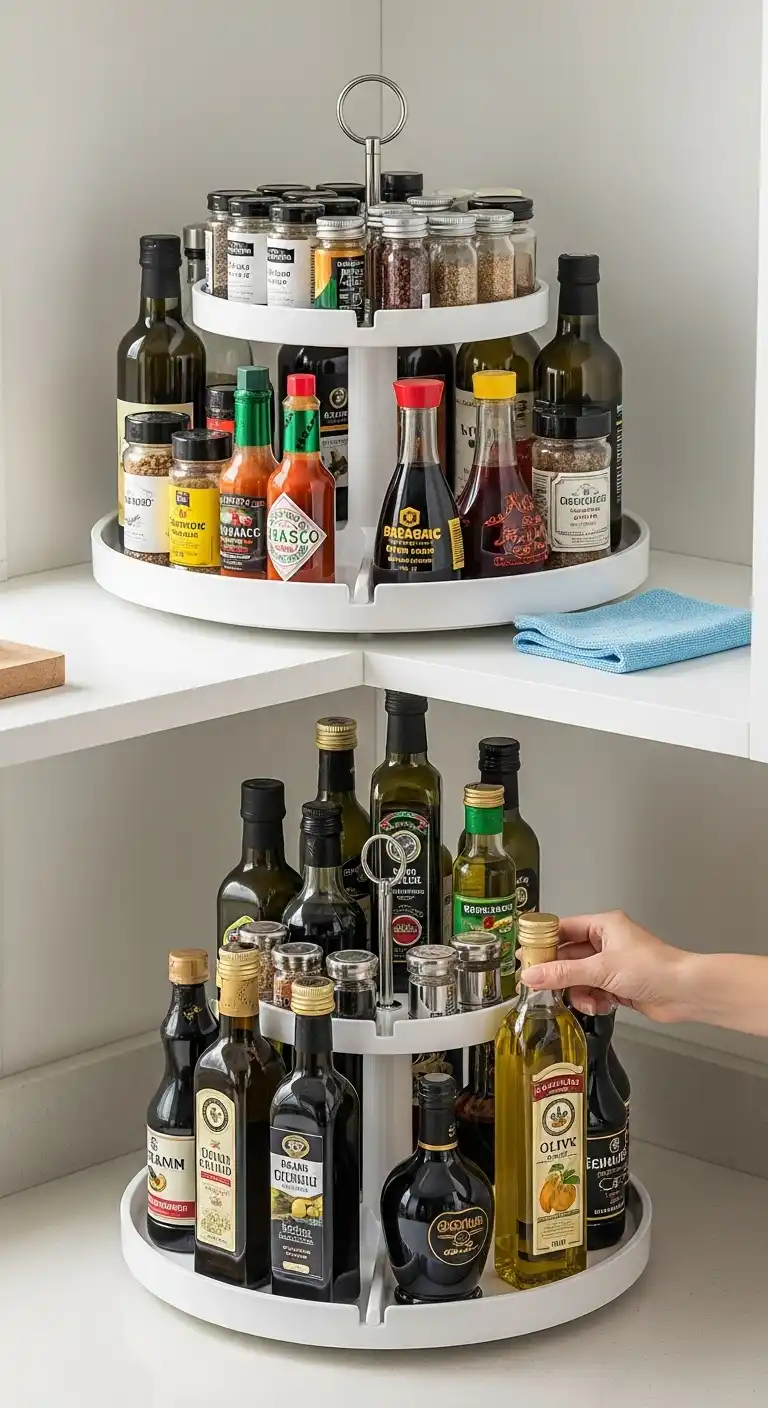 7. Utilize Lazy Susans for Corners