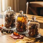 8) Glass Cloches with Natural Elements