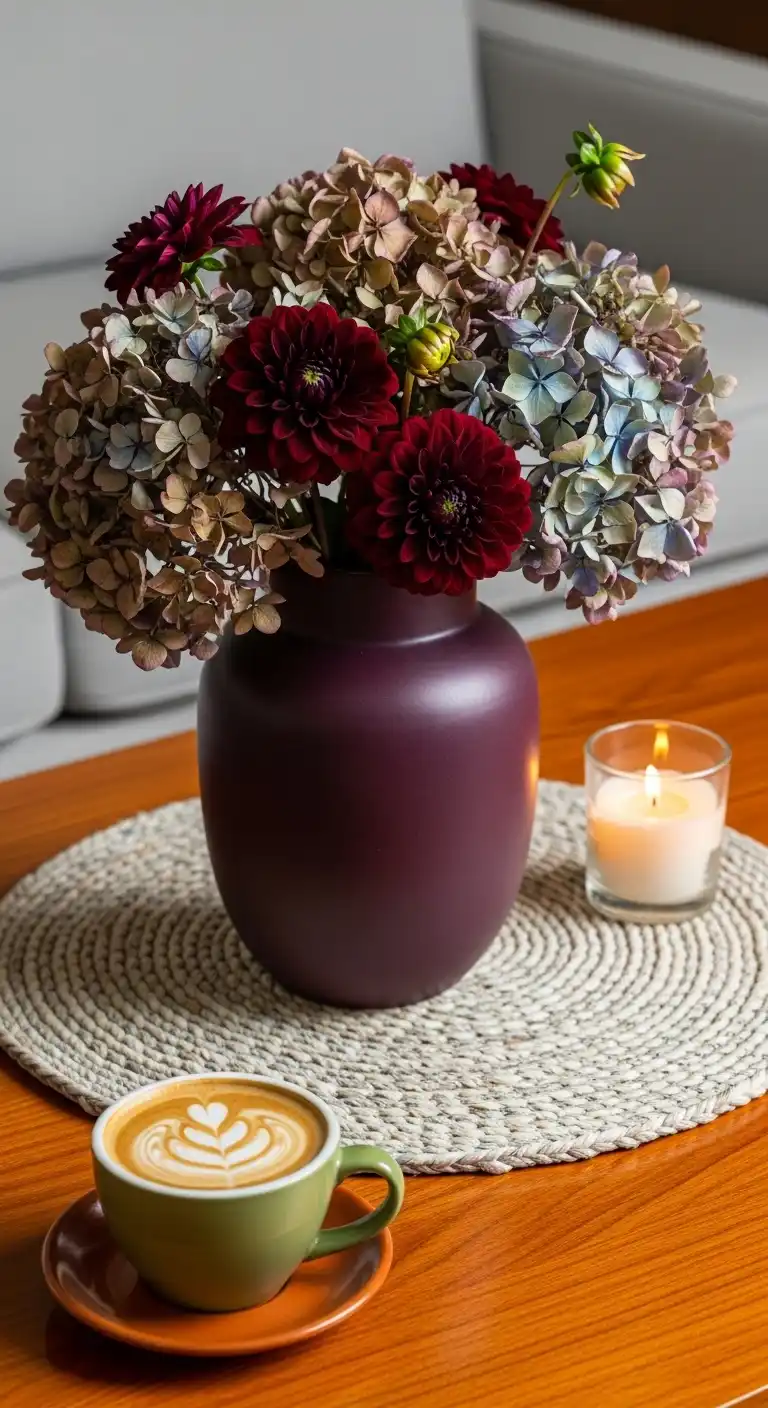 8) Moody Floral Arrangement in Deep Hues