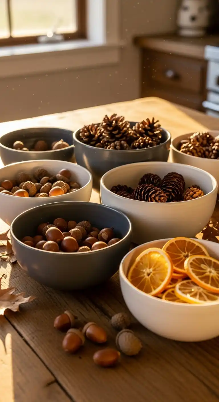 8) Stoneware Bowls with Natural Elements