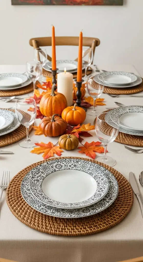 8) Woven Rattan Chargers Underneath Plates