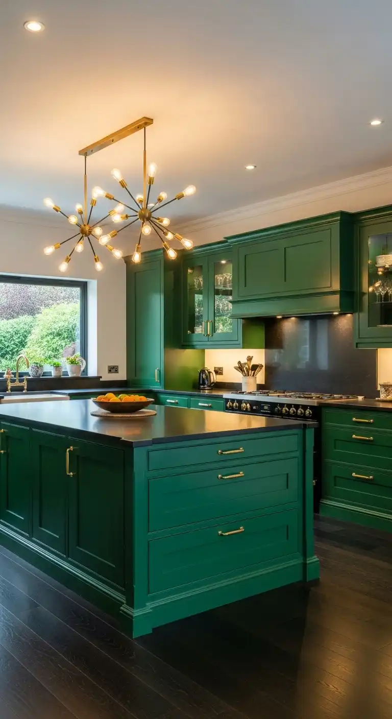 9. Luxury Emerald Green Cabinets