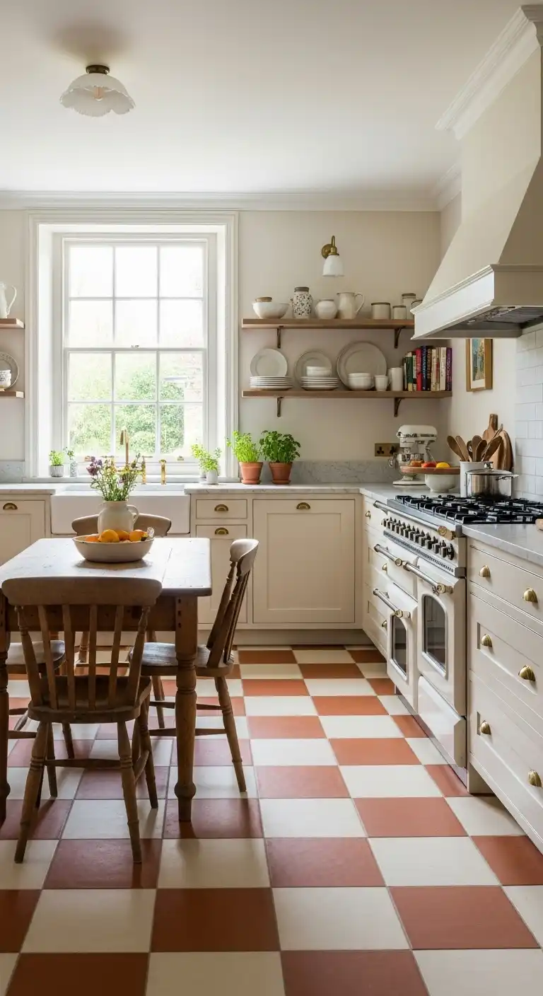 Classic Checkerboard Kitchen Flooring