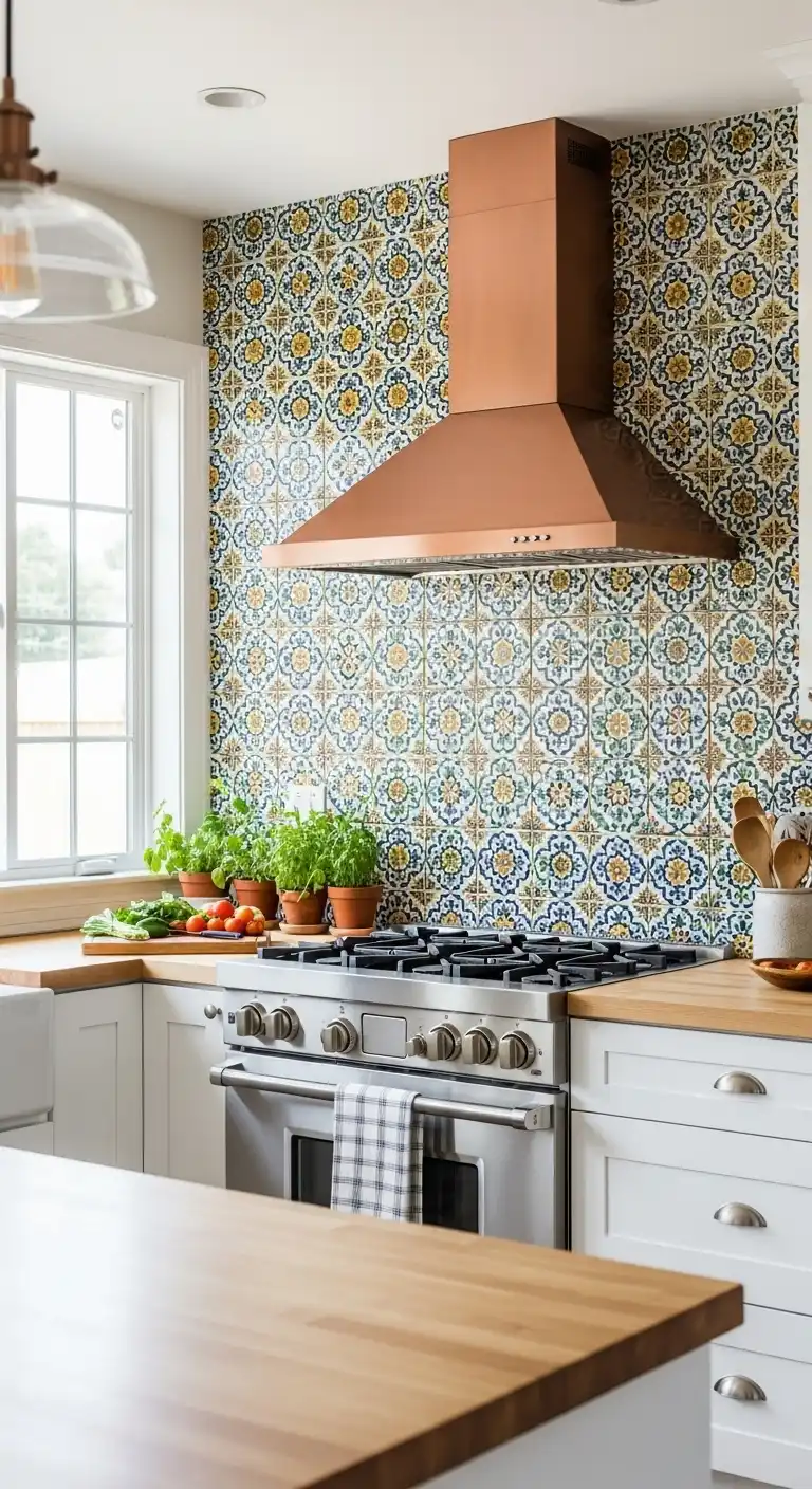 Colorful Moroccan Tile Accent Wall