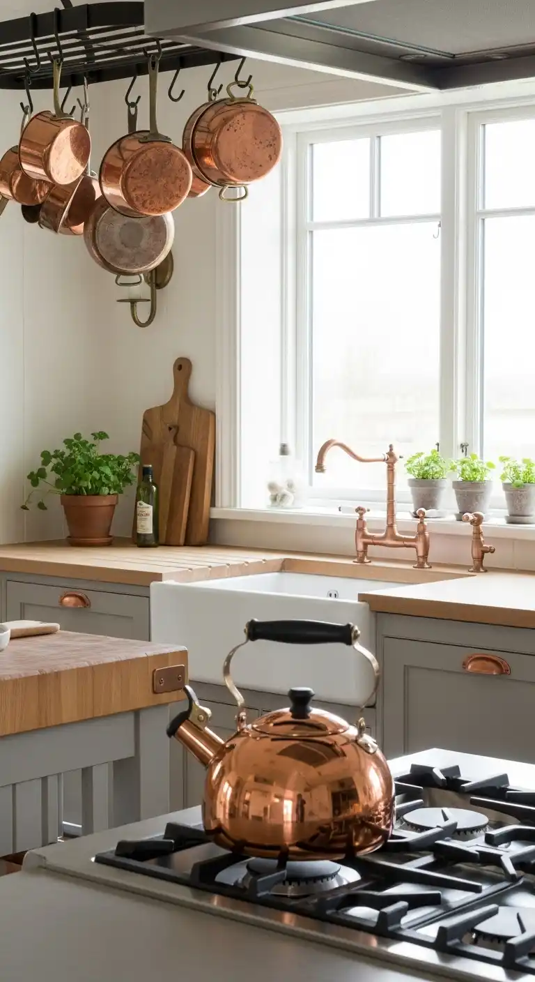 Copper Accents in Aesthetic Kitchen