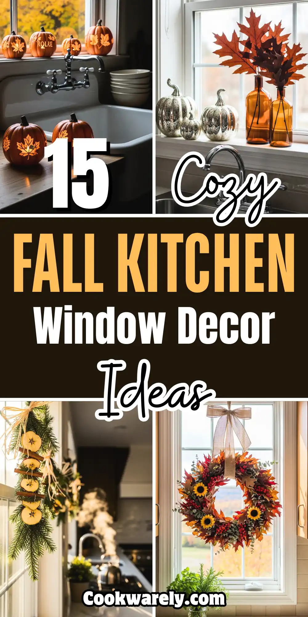 Fall Kitchen Window Decor