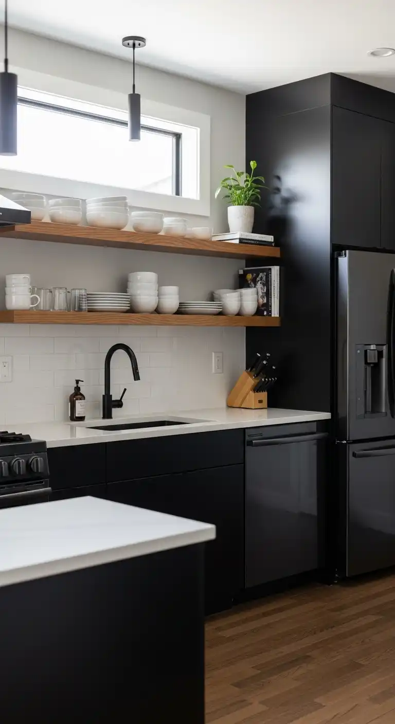 Modern Matte Black Kitchen Design